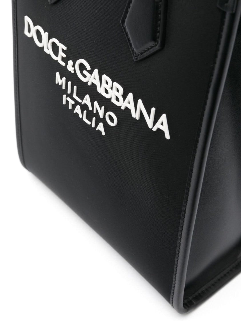 Dolce & Gabbana Compact Nylon Calf Leather Milano Tote