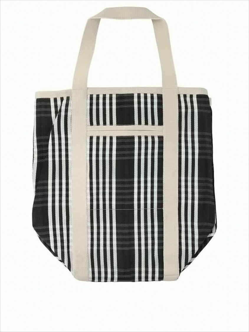 Isabel Marant Plaid Tote Bag With Cream Handles