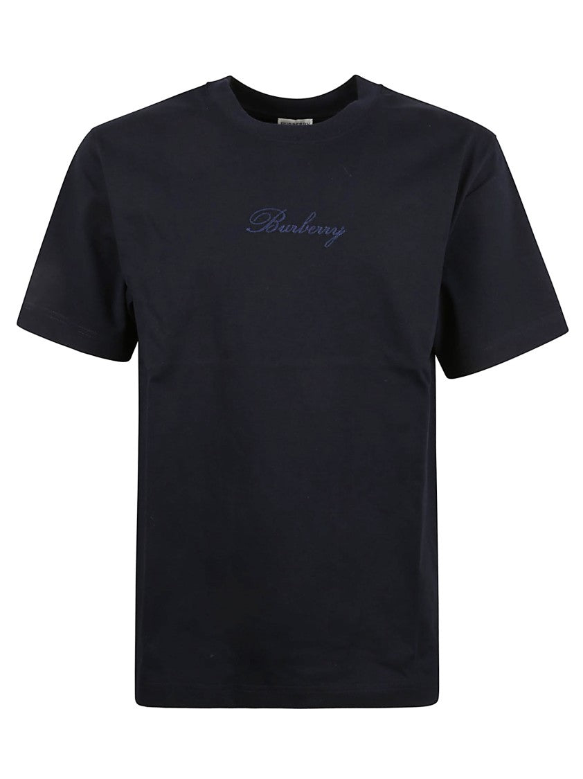 Burberry Classic Navy T-Shirt With Embroidered Logo
