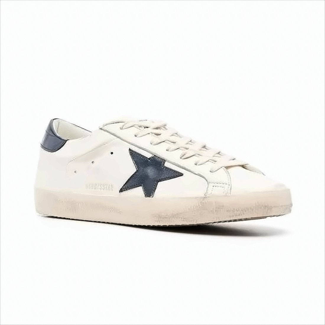 Golden Goose Low-Top Off-White Sneakers With Navy Accents