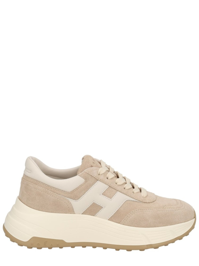 Hogan Neutrals Hi-Fi Suede Layered Sneakers