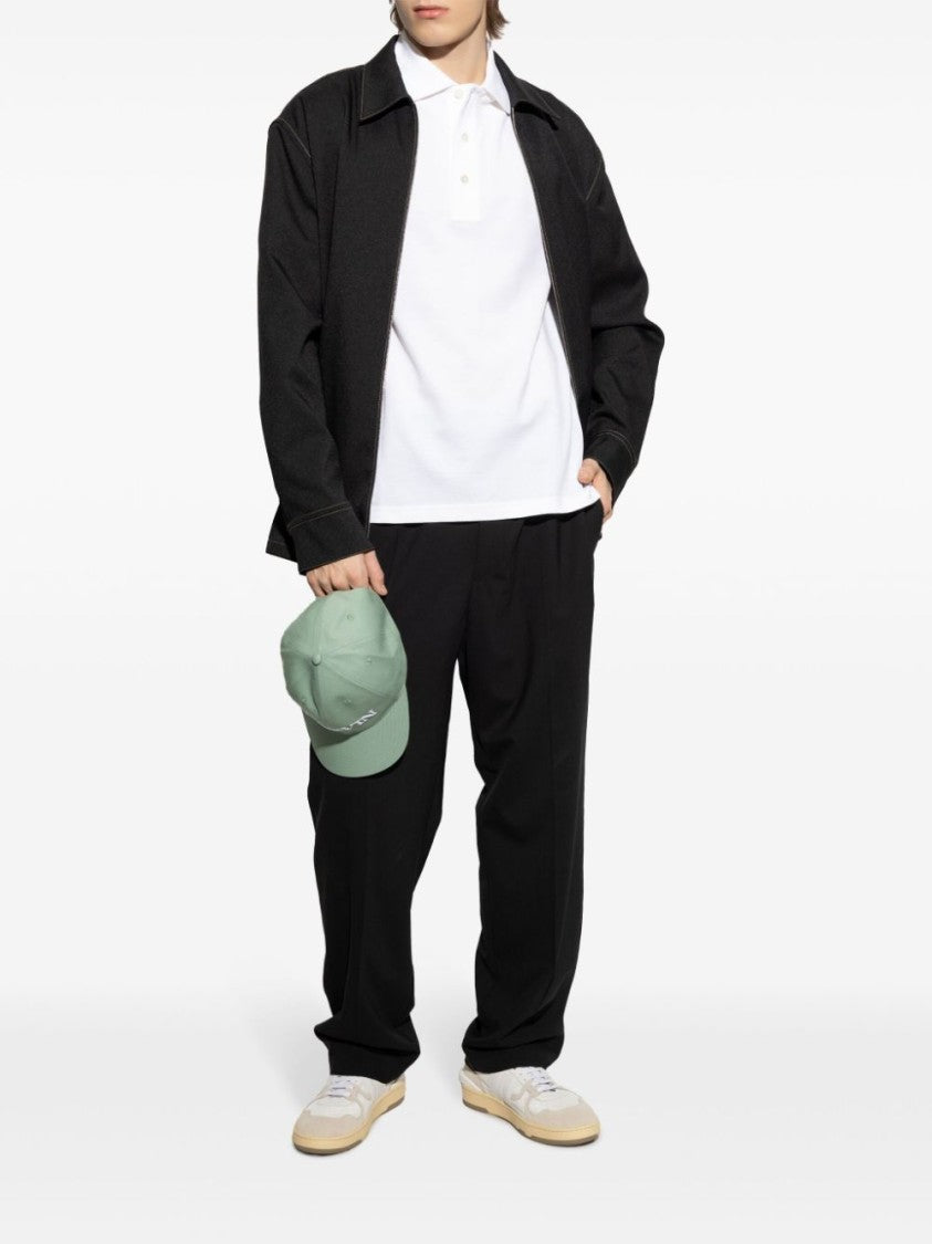 Lanvin White Button Placket Side Slit Polo