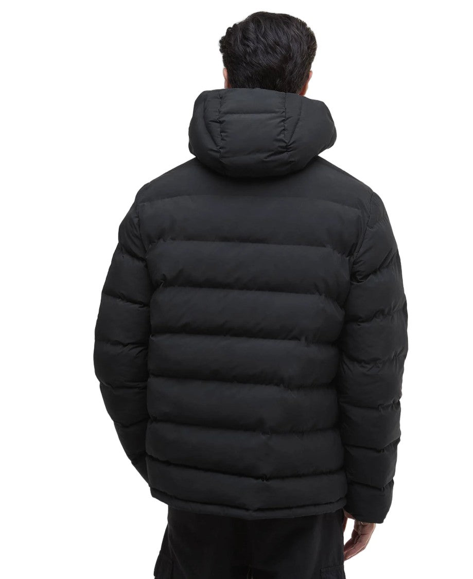 Barbour Contemporary Leather Puffer Jacket With High Collar