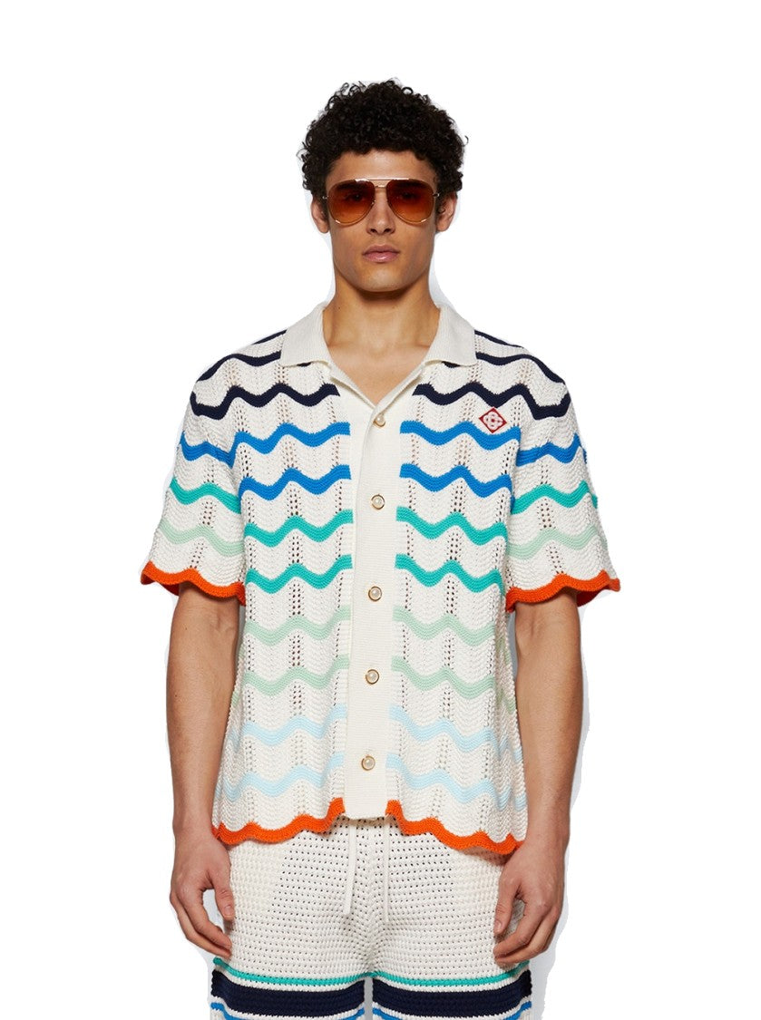 Casablanca Gradient Wave Texture Shirt Multicolor