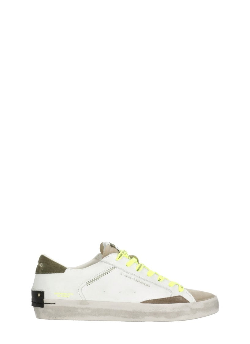Crime London Ivory Distressed Lo Suede Sneakers