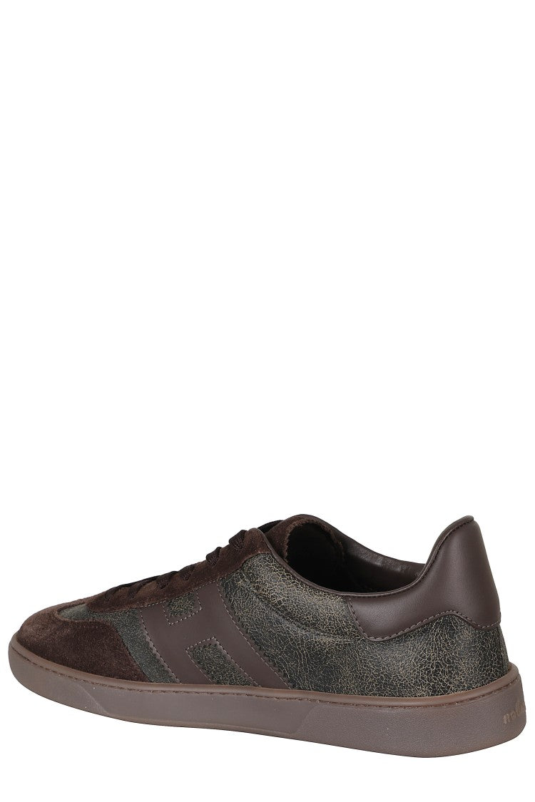 Hogan Brown Cool Smooth Leather Suede Rubber Sole Sneakers