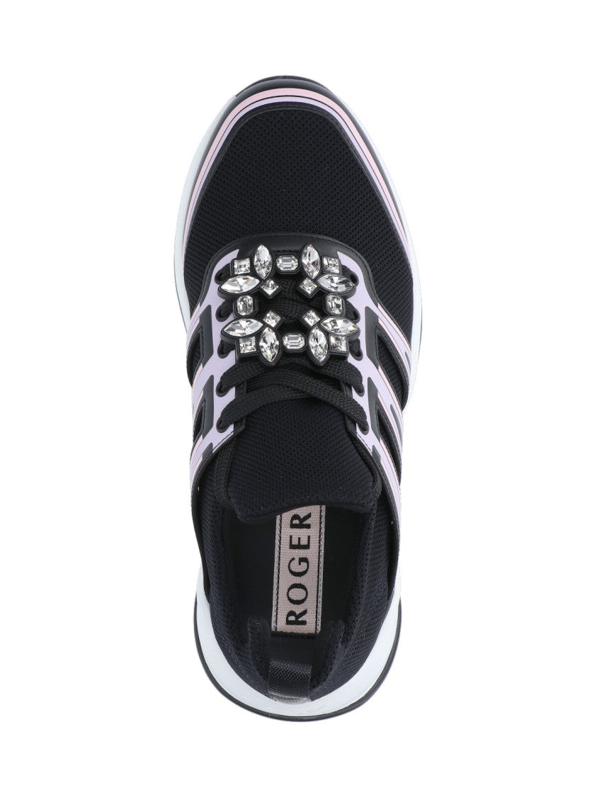 Roger Vivier Viv' Run Sneakers With Crystal Buckle Detail