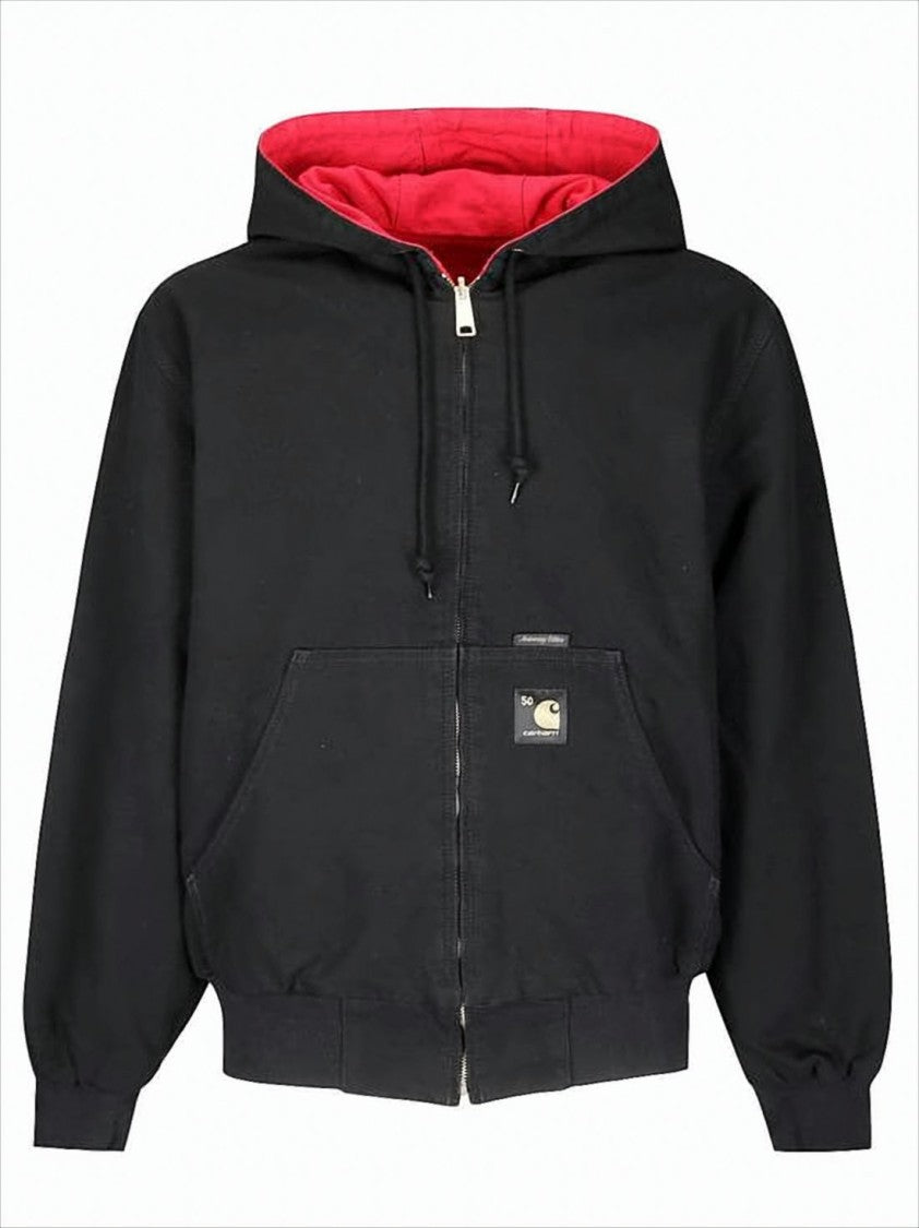 Carhartt Wip Reversible Black And Red Canvas Jacket