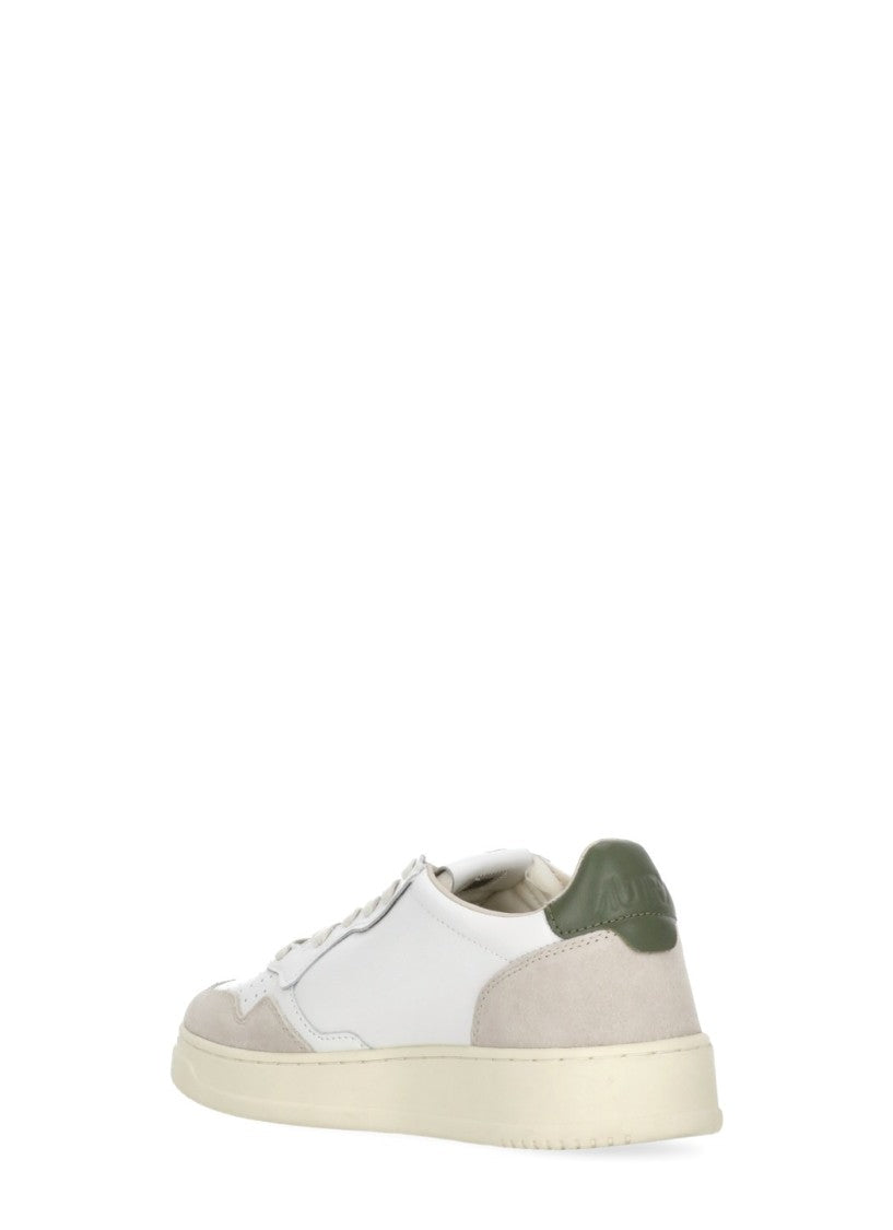 Autry White Medalist Low Suede Inserts Sneakers