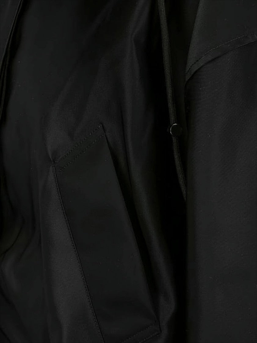 Cecilie Bahnsen Cropped Black Polyamide Jacket With Structured Collar