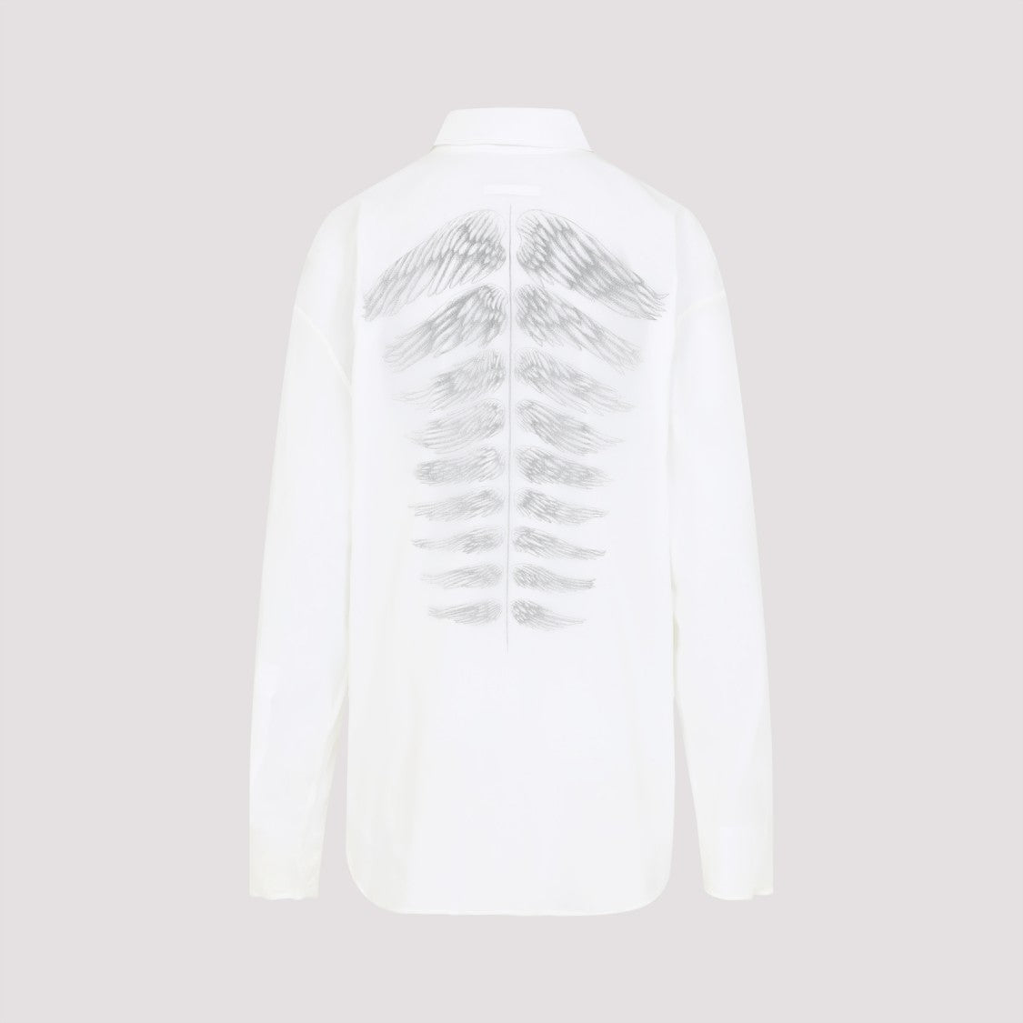 Jean Paul Gaultier Double Layer White Cotton Shirt With Graphic Accents