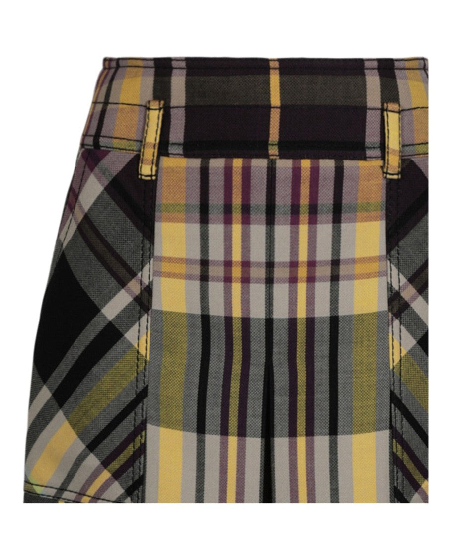 Bottega Veneta Colorblock Leather Skirt With Mid-Rise Fit