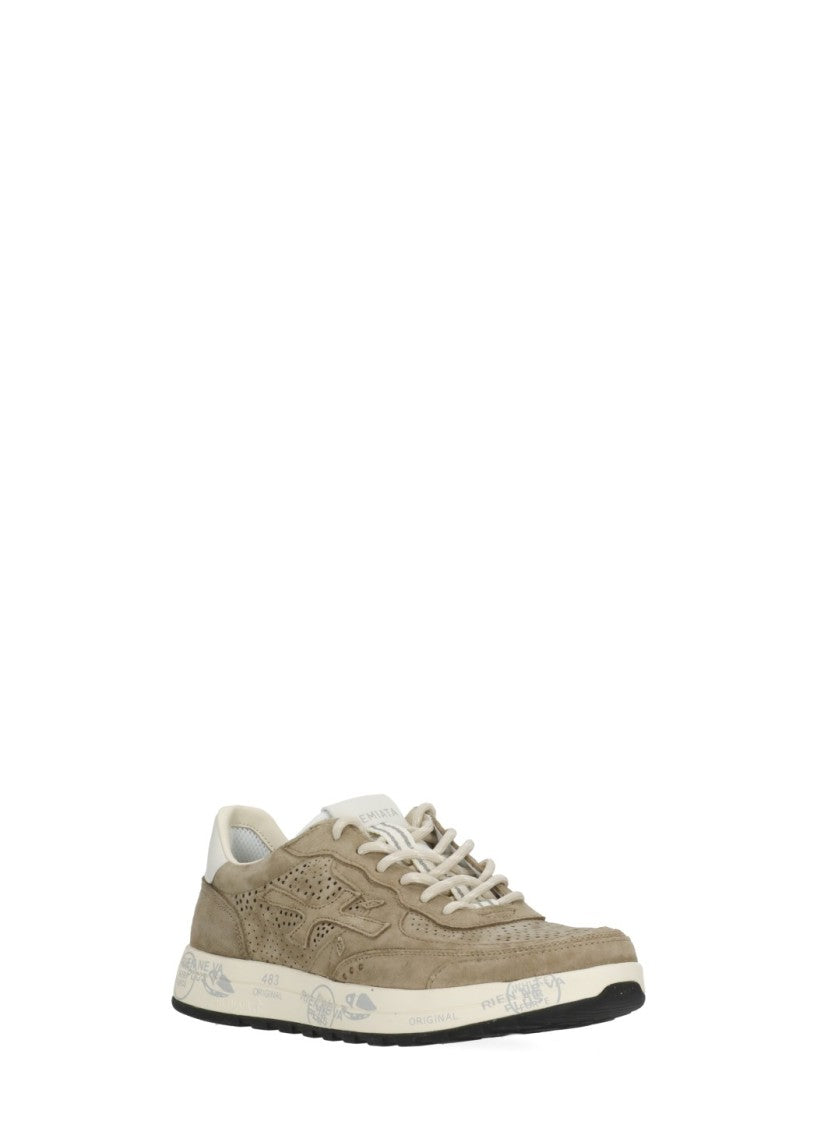 Premiata White Nous 8288 Perforated Sneakers