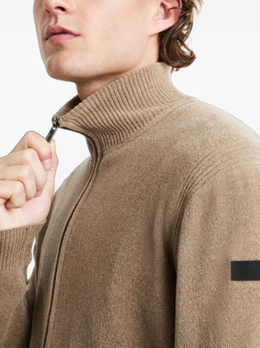 Rrd High Ribbed Collar Full Zip Sweater