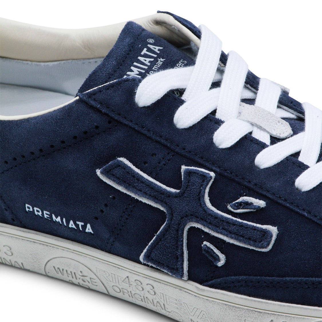 Premiata Navy Leather Steven Sneakers