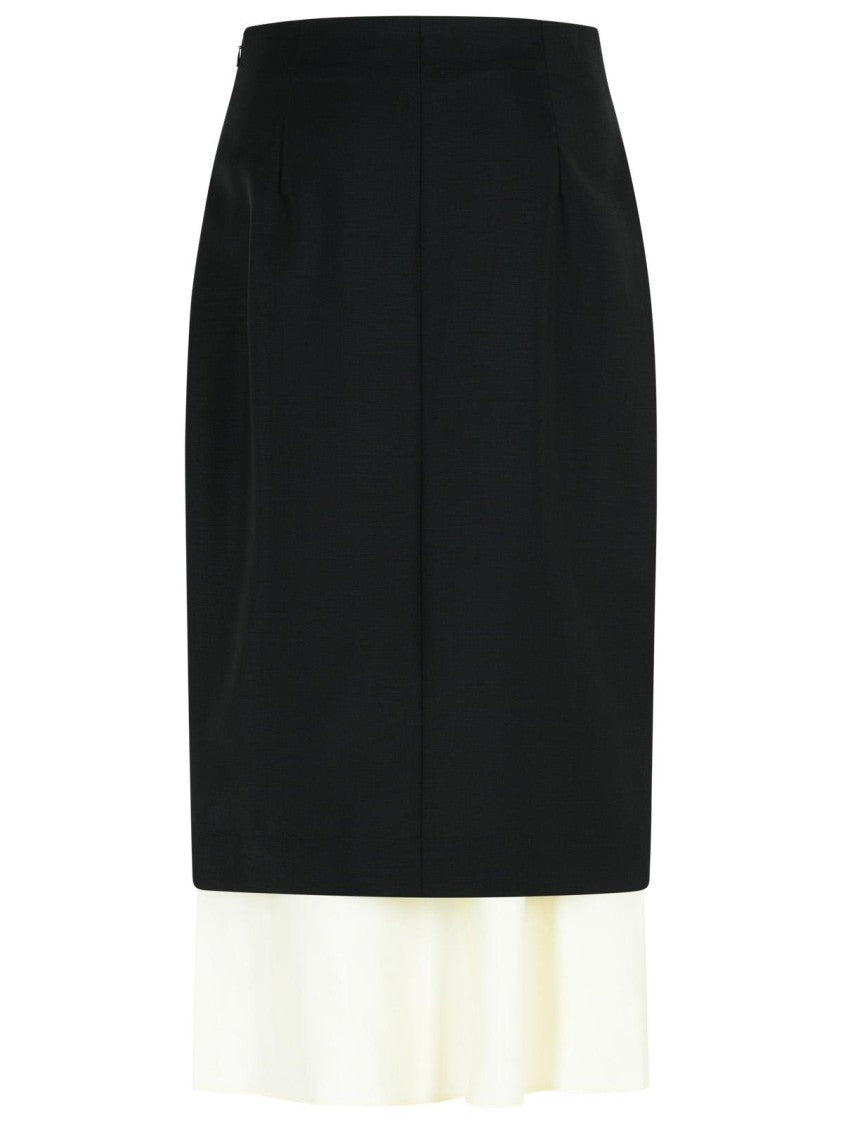 Róhe Black Virgin Wool Blend Skirt