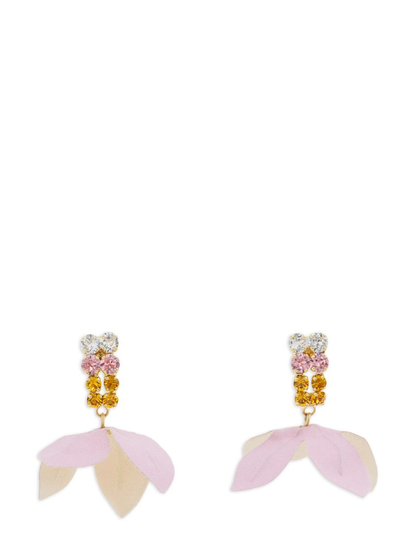 Marni Crystal-Embellished Earrings With Floral Accents