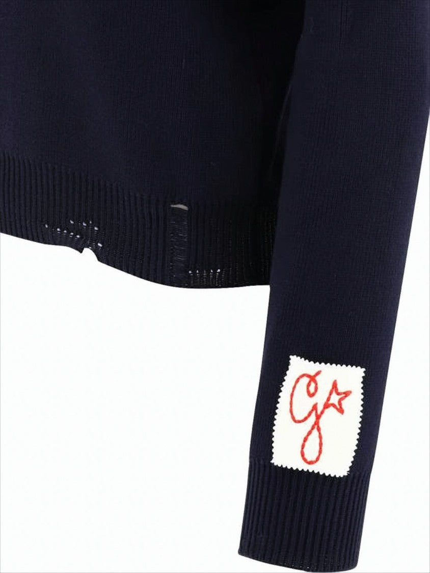 Golden Goose Ribbed Knit Sweater With Cropped Fit