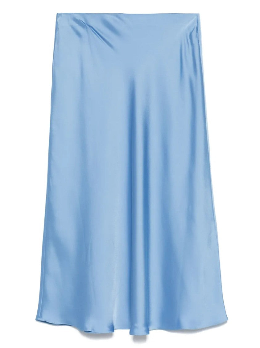 Lauren Ralph Lauren A-Line Midi Skirt In Smooth Polyester With Elegant Hem