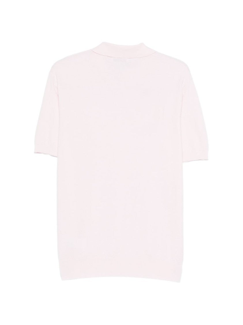 Boglioli Light Pink Cotton Ribbed Polo Shirt