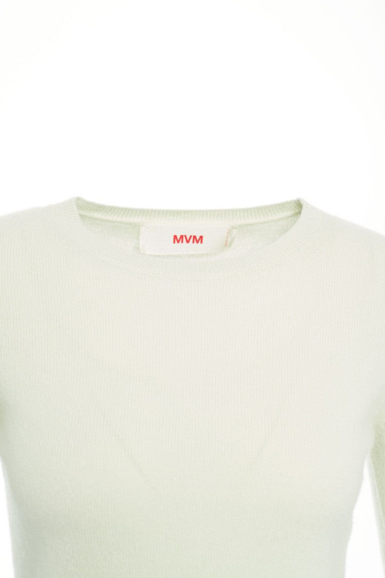 Mvm Timeless Green Sweater With Ribbed Cuffs