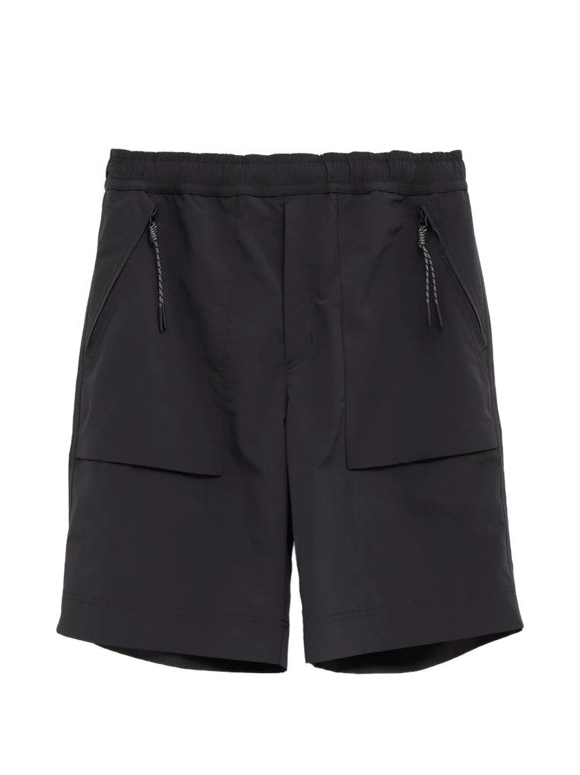 Moncler Grenoble Black Zippered Pocket Polyester Shorts