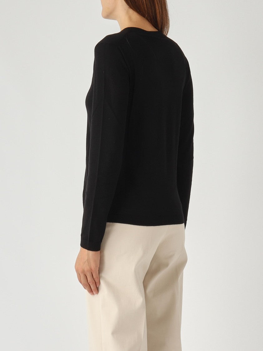 Max Mara Classic Black Knit Sweater With Design