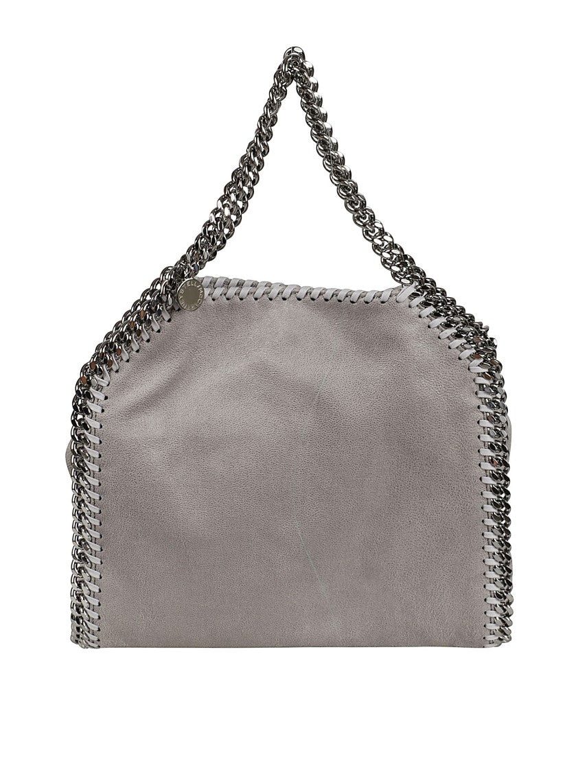 Stella Mccartney Structured Grey Handbag With Silver-Tone Chain Trim