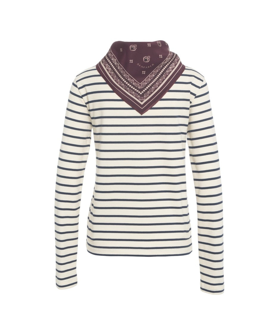 Seafarer Navy/Off-White Striped Long-Sleeved T-Shirt