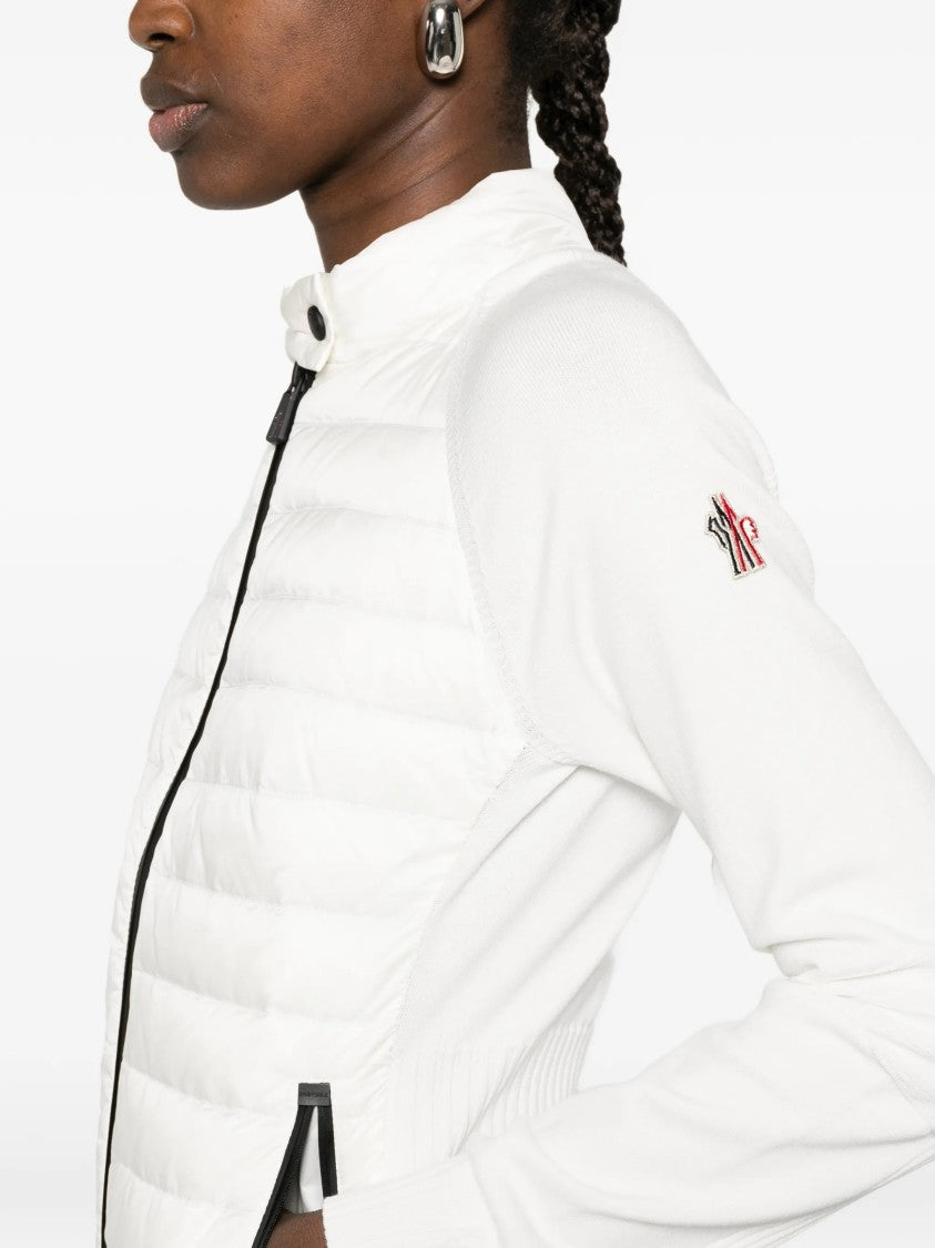 Moncler Grenoble Black Quilted Panel Zip Cardigan