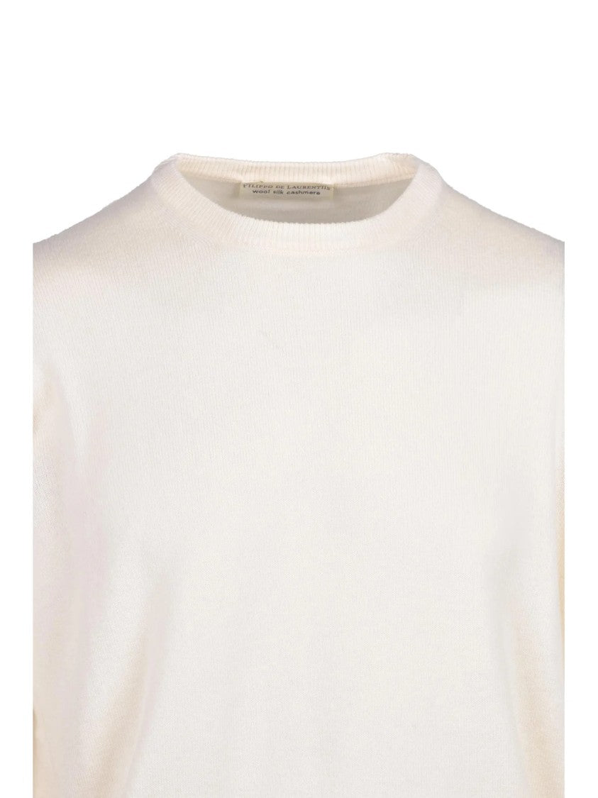 Filippo De Laurentiis Merino Silk Cashmere Blend Sweater With Minimalist Design