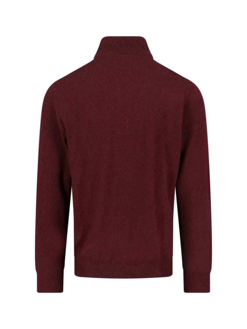 Polo Ralph Lauren Logo Zip Sweater – Burgundy