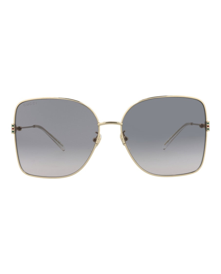 Gucci Square-Frame Metal Sunglasses