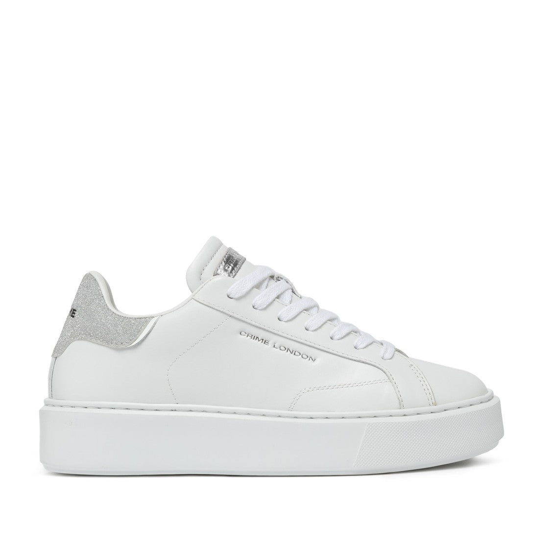 Crime London White Leather Sneakers