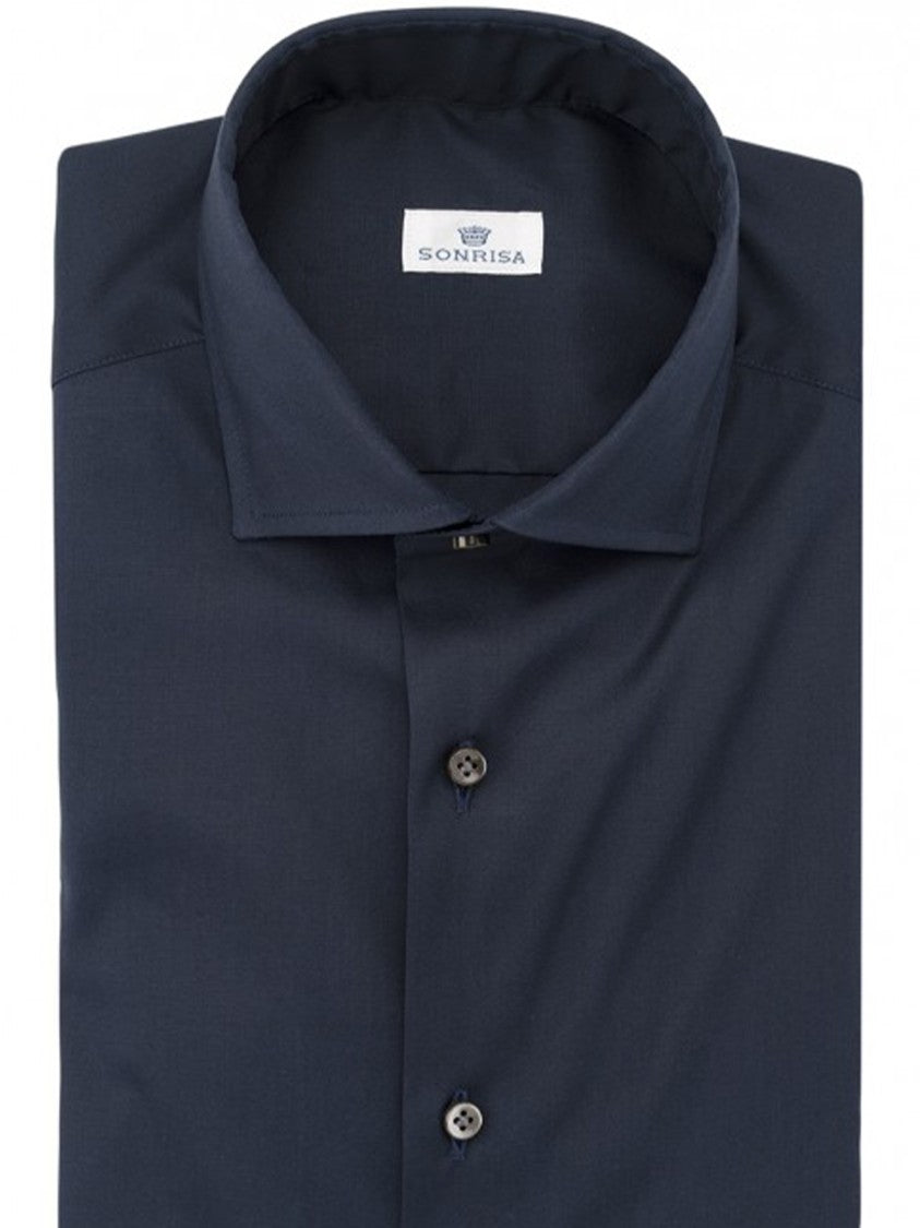 Sonrisa Blue Cotton Tailored Button-Up Casual Shirt