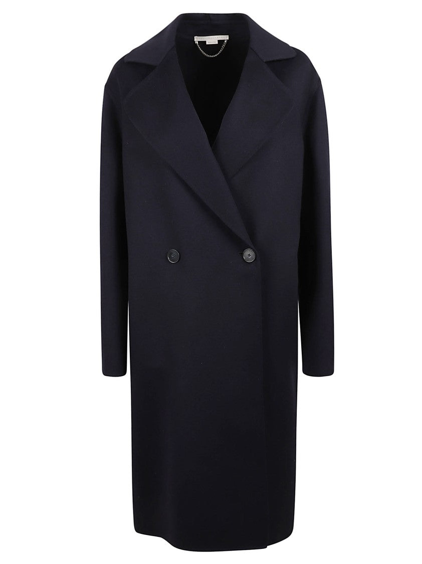 Stella Mccartney Double-Breasted Black Wool Coat