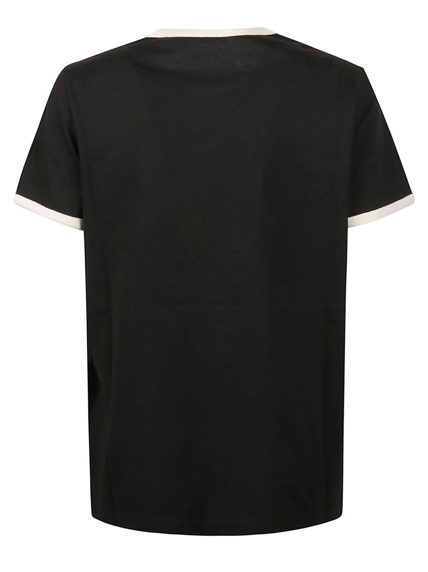 Moncler Black Contrasting Trim Cotton Logo T-Shirt