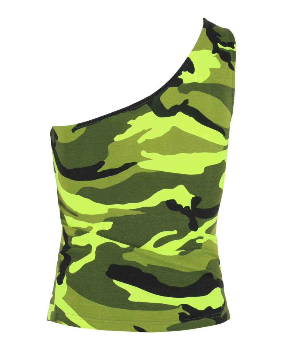 Balenciaga Asymmetrical Camo Patterned Tank