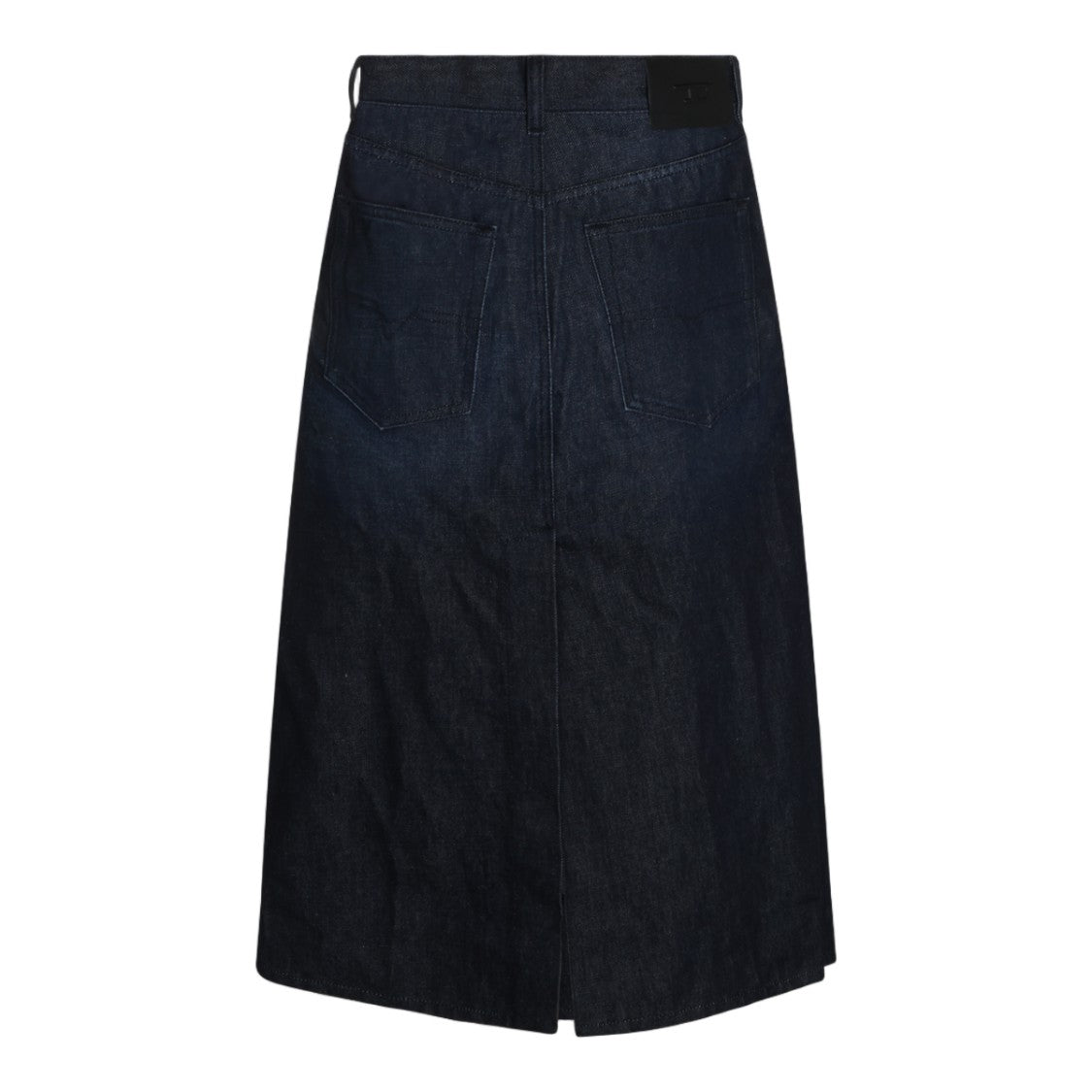 Diesel A-Line Midi Skirt In Dark Denim With Button Closure