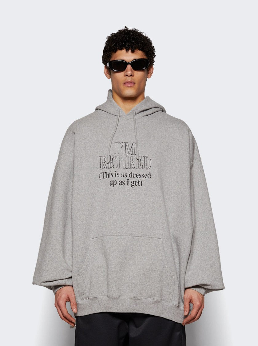 Vetements I'm Retired Oversized Hoodie Grey Melange