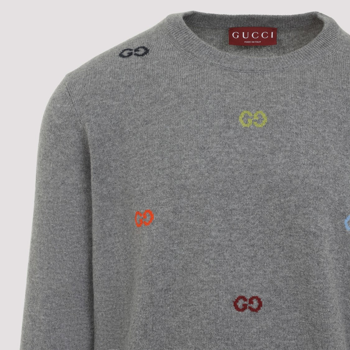 Gucci Cool Iron Grey Cashmere Long Sleeves Crewneck Sweater
