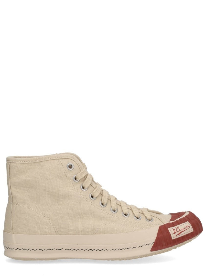 Visvim Beige Skagway Hi Cotton Sneakers