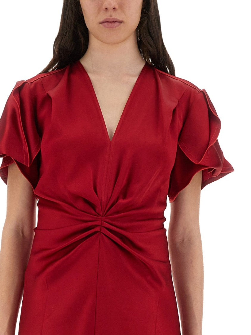 Victoria Beckham V-Neck Midi Dress