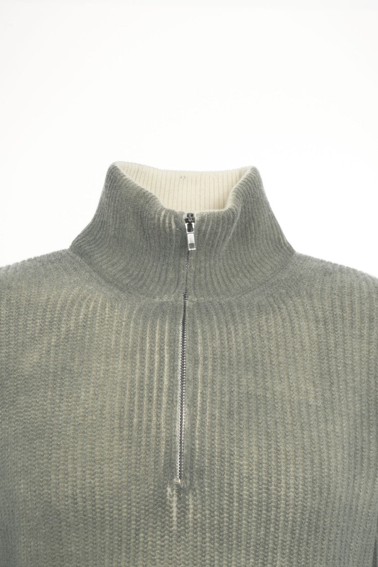 Atomo Factory Half-Zip Ribbed Turtleneck Sweater