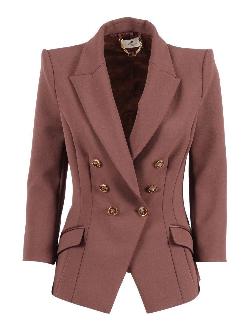 Elisabetta Franchi Tailored Double-Breasted Blazer With Sharp Lapels