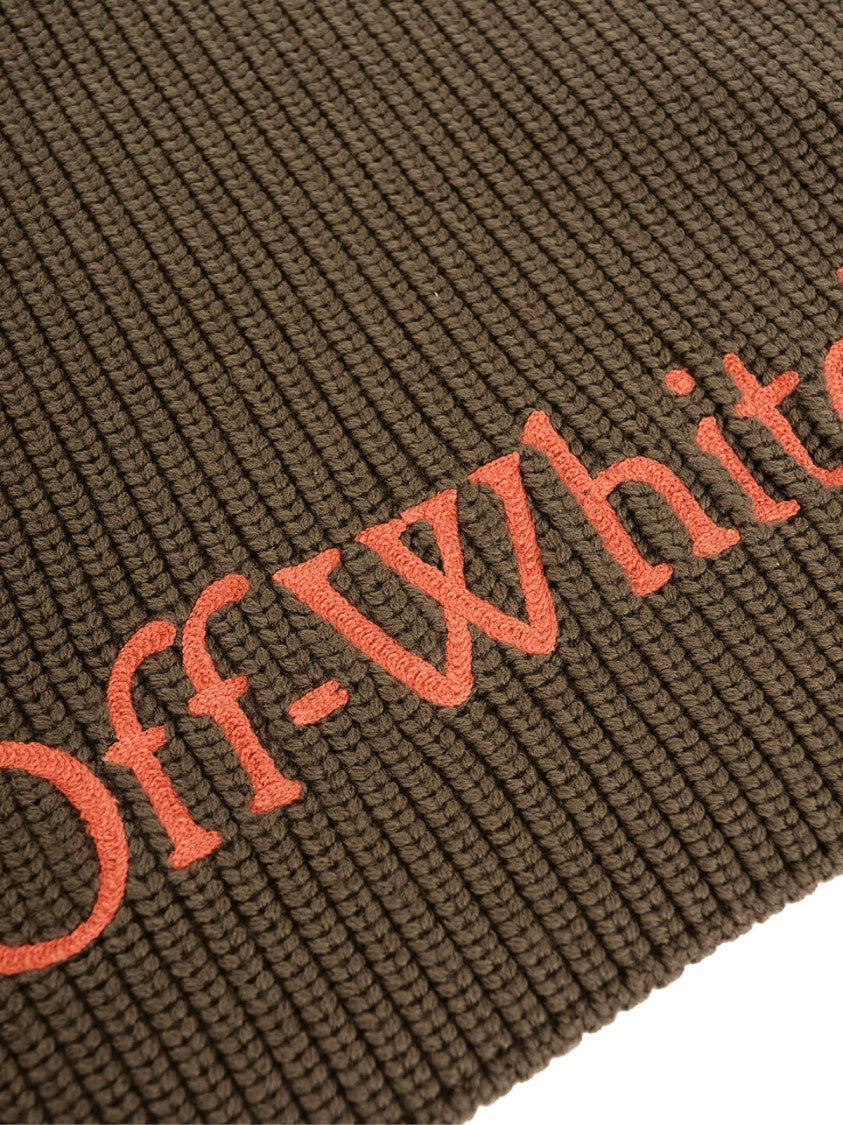 Off-White Bookish Logo Knit Wool Scarf