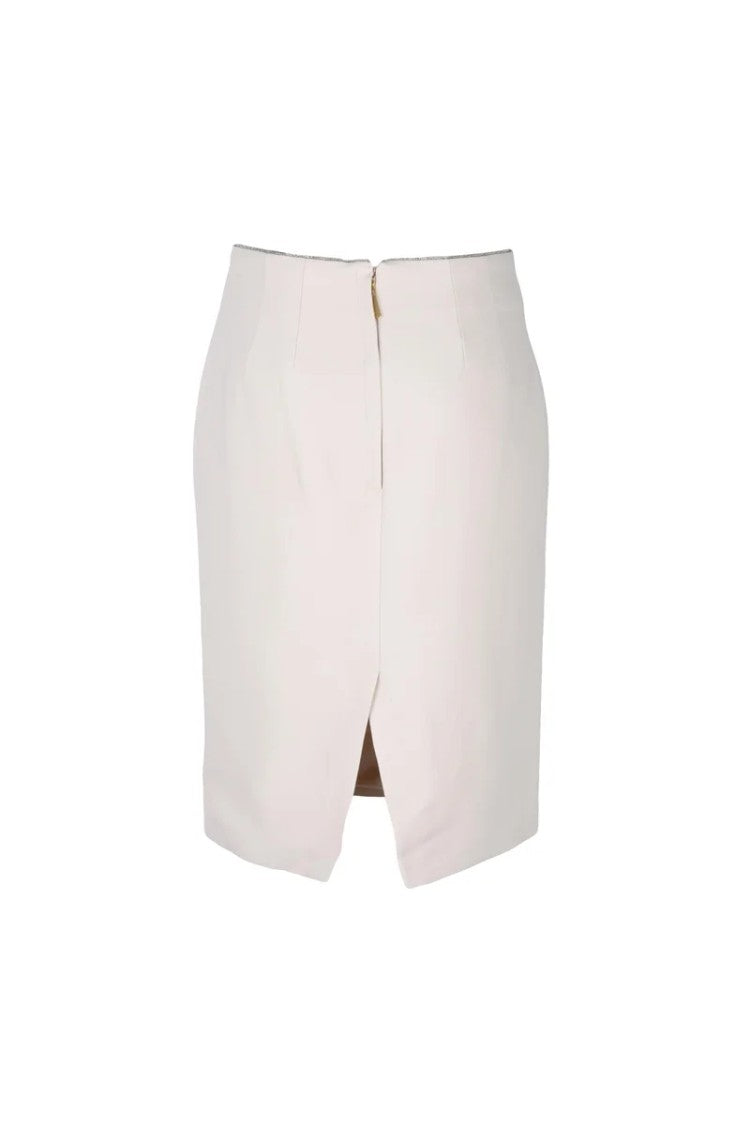 Elisabetta Franchi Stretch Viscose Midi Skirt - Beige