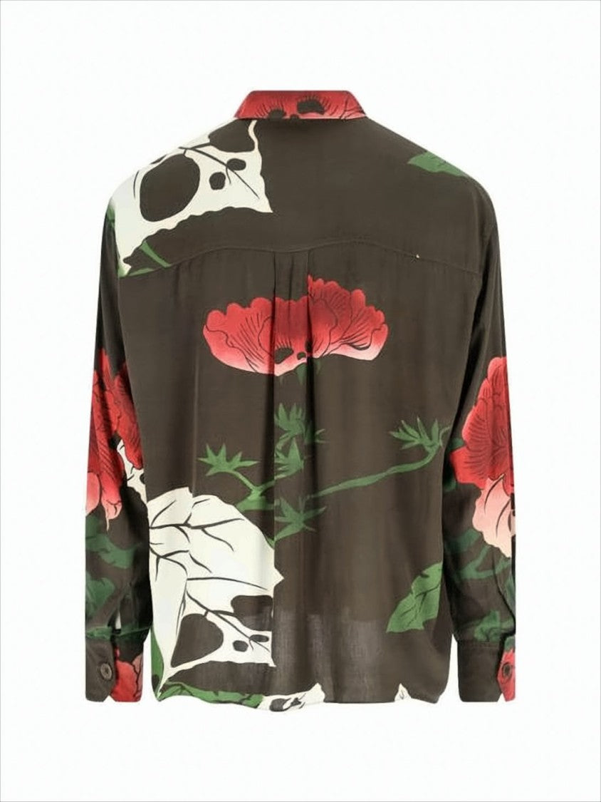 Our Legacy Loose-Fit Long-Sleeve Shirt With Bold Floral Pattern