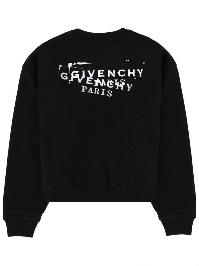 Givenchy Black Logo Printed Cotton Sweatshirt