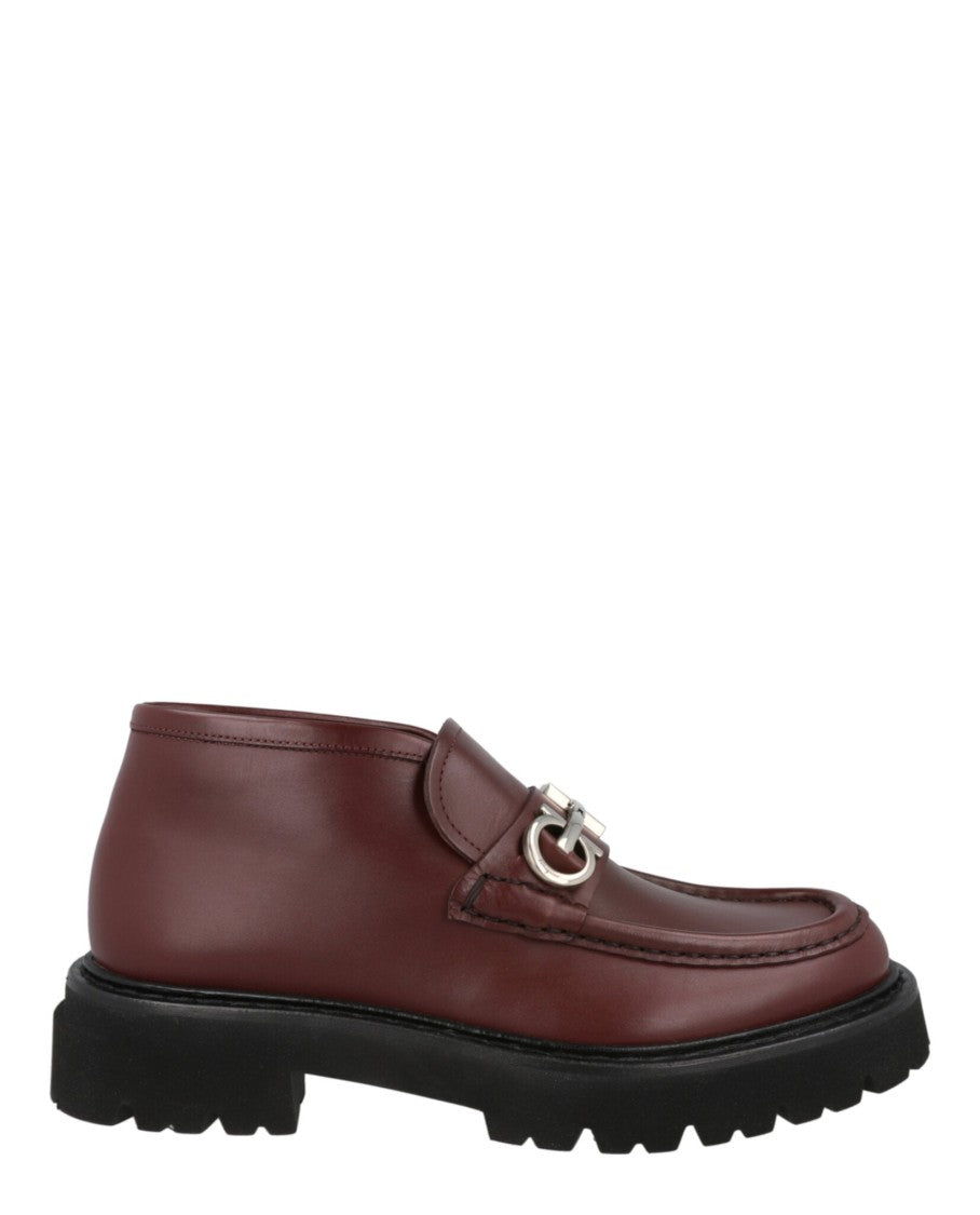 Ferragamo Gancini Ankle Boots With Block Heel And Rugged Sole